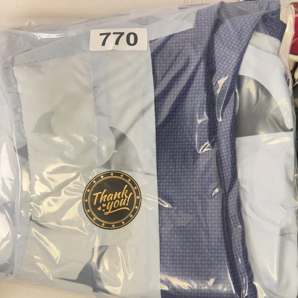 Oxxford Clothes Sport Coat Mens 44R Blue Houndstooth Bespoke Blazer USA Unmarked